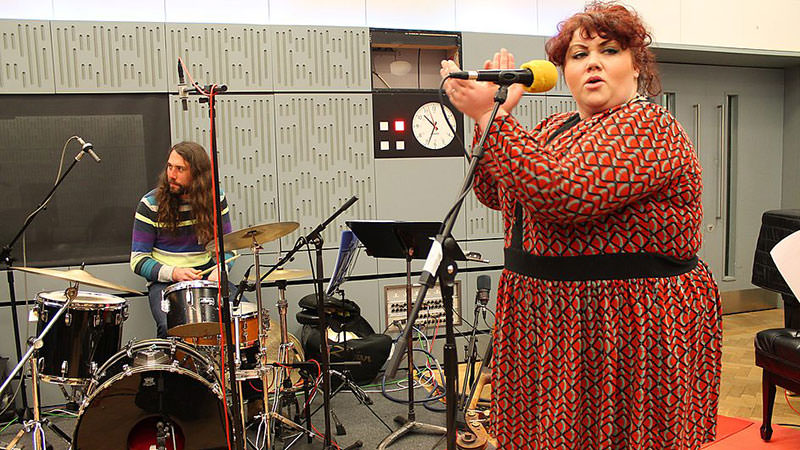 Honeyfeet recording a session for the BBC